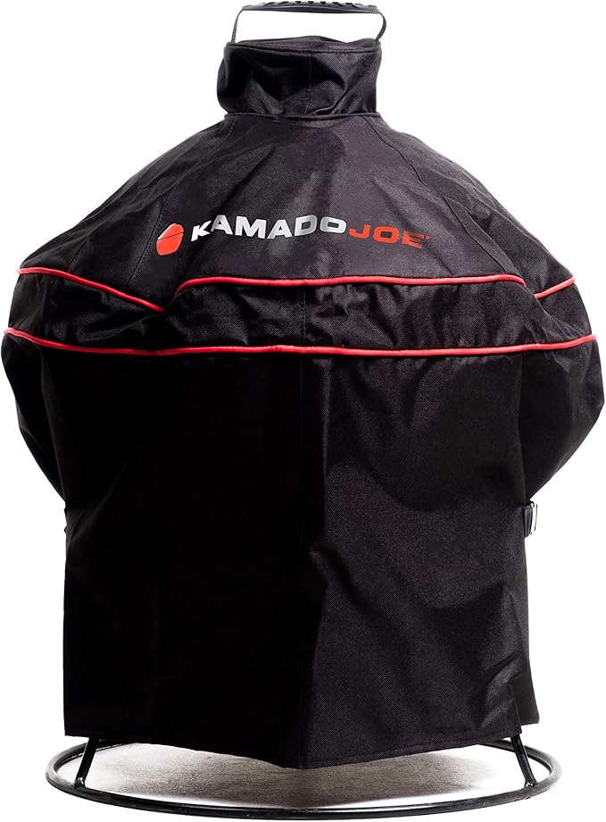 Kamado Joe KJ13RH 13.5 inch Portable Charcoal Grill, Blaze Red - Includes KJ15080420 Grill Cover, Black & Cast Iron Sear Plate (KJ15090620) for Classic Joe and Joe Jr Grills