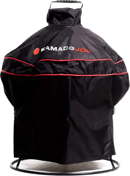 Kamado Joe KJ13RH 13.5 inch Portable Charcoal Grill, Blaze Red - Includes KJ15080420 Grill Cover, Black & Cast Iron Sear Plate (KJ15090620) for Classic Joe and Joe Jr Grills