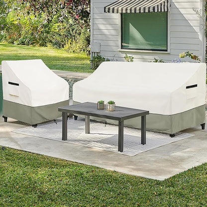3-Seater Patio Sofa Cover,76 W x 32.5 D x 33 H Inches Outdoor Couch Cover,600D Heavy Duty Waterproof Outdoor Sofa Covers,Patio Furniture Covers,Beige