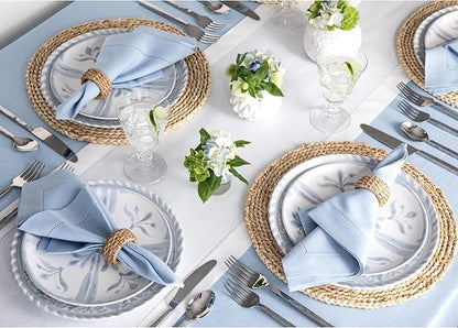Solino Home Linen Table Runner 108 Inches Long - 100% Pure Linen White Table Runner 16 x 108 Inch for Spring, Easter, Valentines - Classic Hemstitch