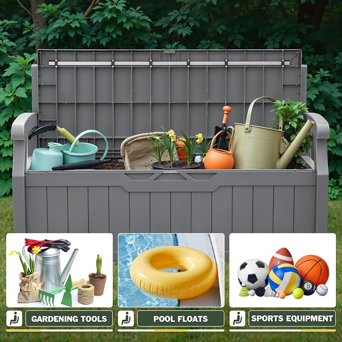 Flamaker 80 Gallon Storage Bench, Deck Box - Image 5