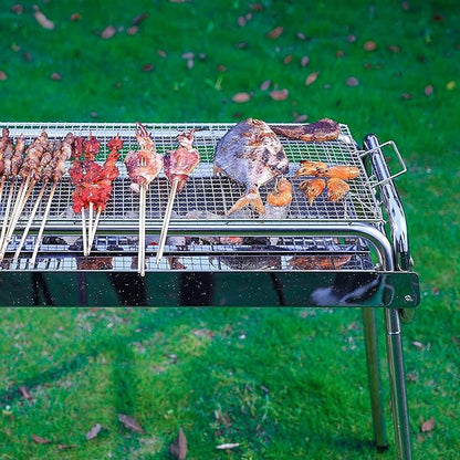 Charcoal Grill, Barbecue Charcoal Grill, Outdoor Stainless Steel Smoker BBQ grill for Outdoor Cooking Camping Picnics Beach 336 Square Inches