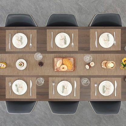 Myir JUN Table Runner, Vinyl Table Runner Indoor Arbitrarily Cropped Runner for Table Heatproof for Home Party (Light Brown, 15 x 94 inch)
