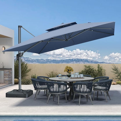 PURPLE LEAF Sunbrella Patio Umbrella 12FT Outdoor Umbrella Spectrum Denim | - Image 2