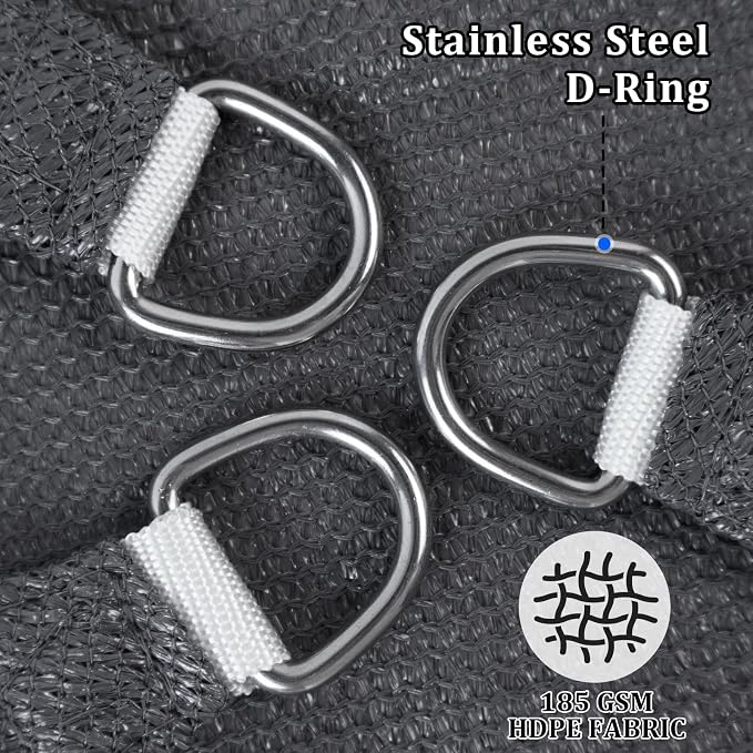 Shade&Beyond Custom Sun Shade Sail 5'x5'x5' Triangle Sun Sail Shades Patio UV - Image 4