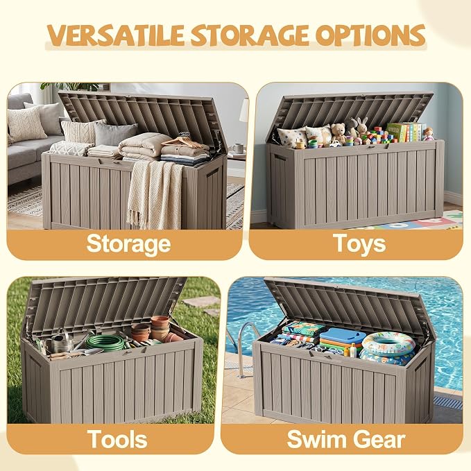 EFU Outdoor Storage Box Waterproof, 130 Gal Gen 2 Resin Deck Box - Image 6