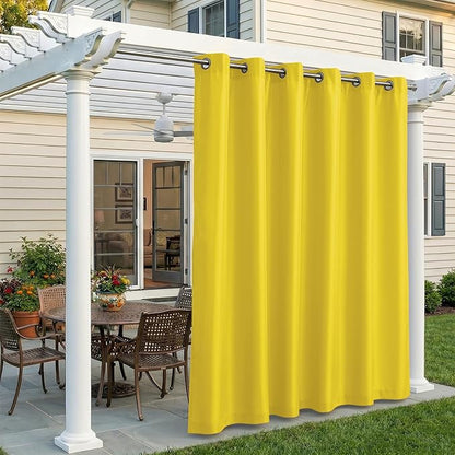 Set of 4 Outdoor Curtains for Patio Waterproof, Breathable Grommet Panels for by Sunshelf