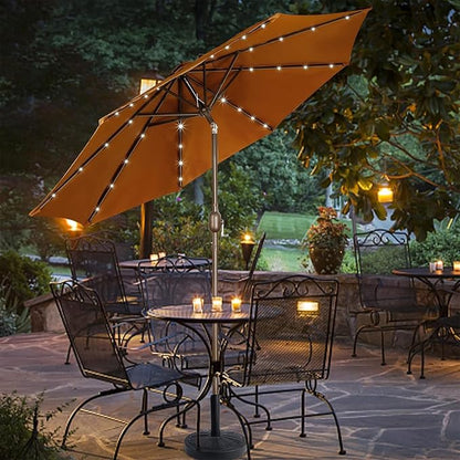 9 ft Solar Umbrella 32 LED Lighted Patio Umbrella Table Market Umbrella - Image 7