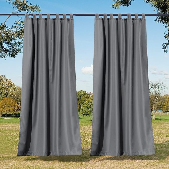 NICETOWN Outdoor Curtains for Patio Waterproof 2 Panels, Sun Block Thermal by NICETOWN