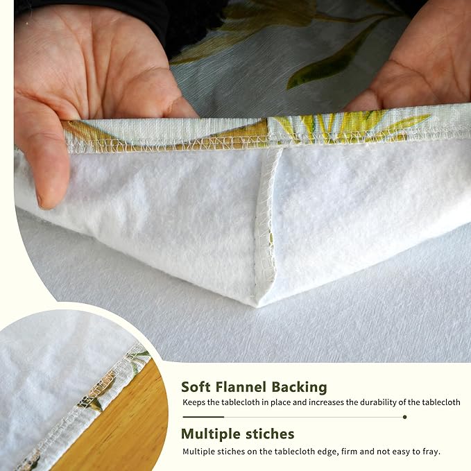 Rectangle Picnic Table Cloth, Elastic Waterproof Fitted Vinyl Tablecloths for 5 Foot Tables, Wipeable Flannel Backed Table Covers for Dining, Camping, Outdoor(Magpie,36"x60")