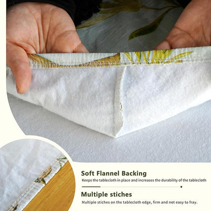 Rectangle Picnic Table Cloth, Elastic Waterproof Fitted Vinyl Tablecloths for 5 Foot Tables, Wipeable Flannel Backed Table Covers for Dining, Camping, Outdoor(Magpie,36"x60")