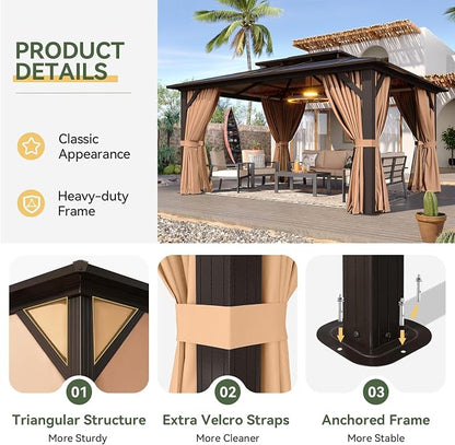 Aoxun 12'x10' Hardtop Gazebo - Image 6