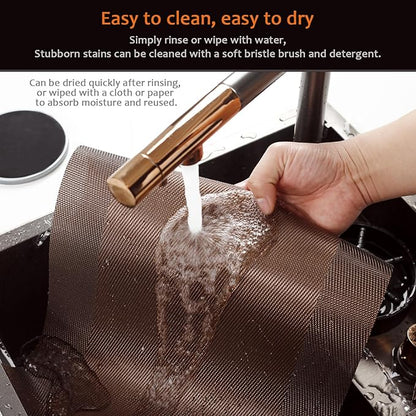 Placemats Set of 8 Washable&Wipeable Place mats for Dining Table Kitchen Indoor Outdoor Table Mats Heat Resistant Non Slip Woven Vinyl Table Placemats (Brown，8PCS)