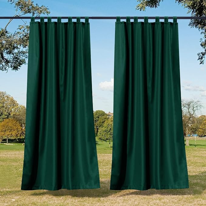 NICETOWN Outdoor Curtains for Patio Waterproof 4 Panels, Tab Top Thermal - Image 2