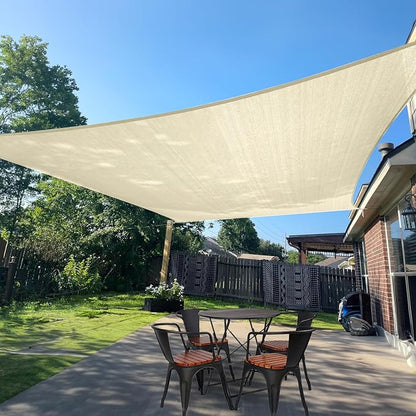 Sun Shade Sail 10'x14' Butter Cream Rectangle Custom Size | 95% UV Block by SUNLAX