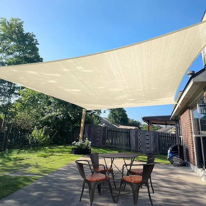 Sun Shade Sail 11'x20' Butter Cream Rectangle Custom Size | 95% UV Block by SUNLAX
