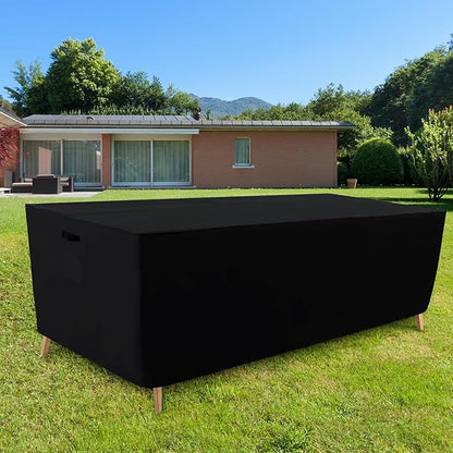 Tempera Patio Furniture Covers,Outdoor Table And Chair Covers Waterproof, Outdoor Dining Set Cover,Heavy Duty Rectangle Patio Furniture Cover,96''L x 96''W x 27.8''H,Black