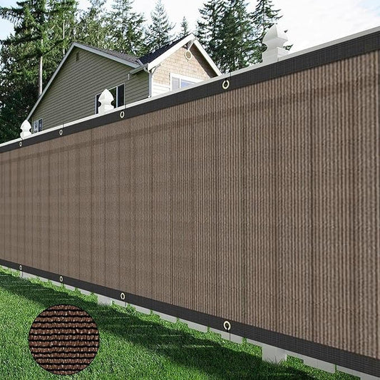 AYOHA 4' x 186' Privacy Fence Screen Fabric Mesh Shade Net Cover, Heavy Duty 160 GSM Privacy Barrier for Chain Link Fence, 90% Privacy Blockage, Excellent Airflow, Cable Zip Ties Included, Brown