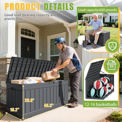 Greesum Outdoor Storage Box 82 Gallon Storage Bin - Image 7