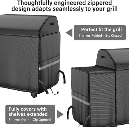 Grill Cover for Traeger Woodridge Pro & Elite, Compatible with BAC776 Full-Length All Weather Grill Cover – Waterproof Traeger Woodridge Pro Cover Accessories
