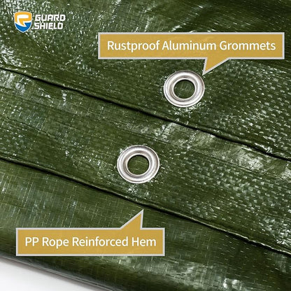 GUARD SHIELD Green Tarp Waterproof 8x8 Feet Medium Duty All Purpose Poly Tarps Cover 7mil (2-Pack)