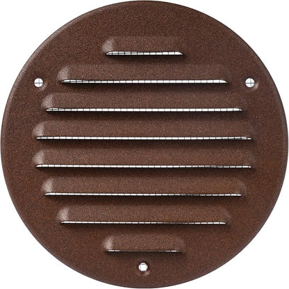 Square Ventilation Grille / 5" Inch Inside Measurement/Brown Metal Air Vent Louver - Inside/Outside use/Ø 5.25" Inch Outer Measurement