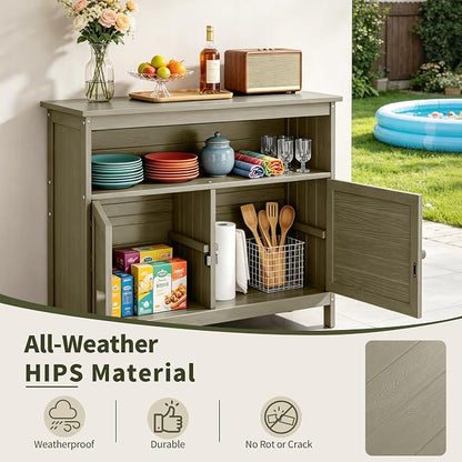 HIPS All-Weather Outdoor Storage Cabinet, Outdoor Sideboard - Image 3