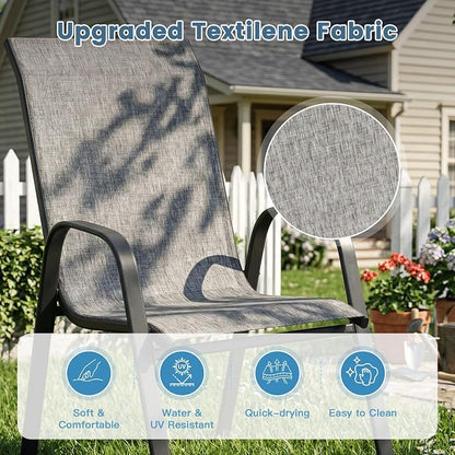 DIFY Patio Chairs Set of 6, Stackable Outdoor Dining Chairs Set - Image 6
