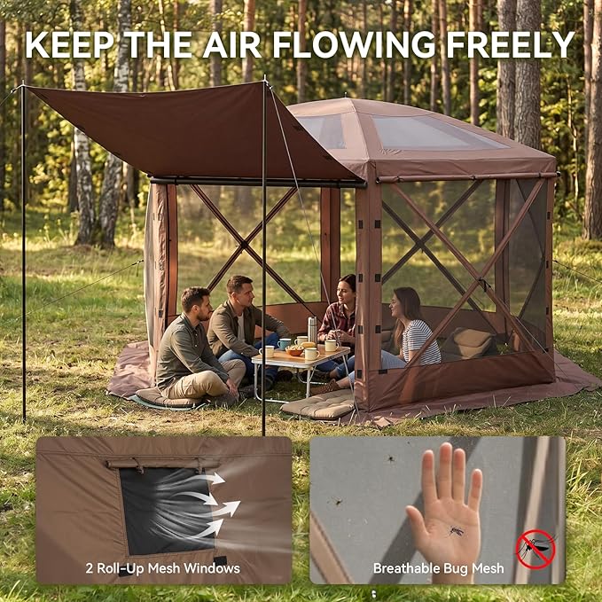 Aoxun 15x15ft Pop Up Canopy Tent, Screen Tent - Image 4