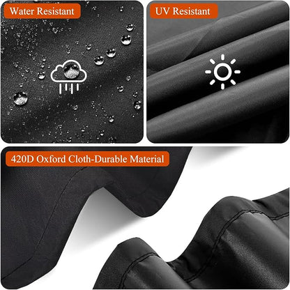 Grill Cover for Park Style Grill, Rectangular Table Top BBQ Grill Cover, Waterproof Oxford Fabric, Compatiable with Grill Within 24.4''×23.6''×19.7''