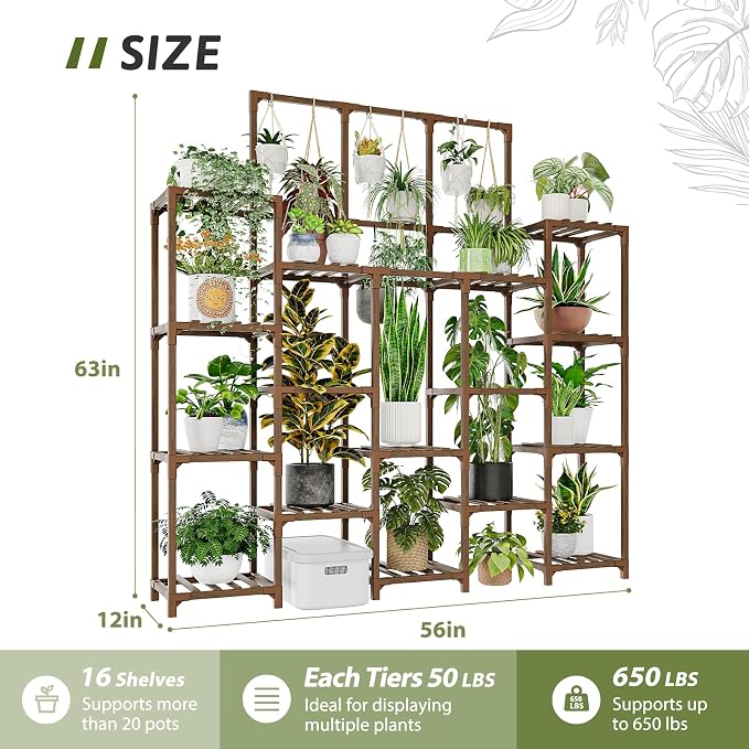 GENTINGBRO Plant Stand Indoor Outdoor 63" Tall Plant Shelf - Image 5