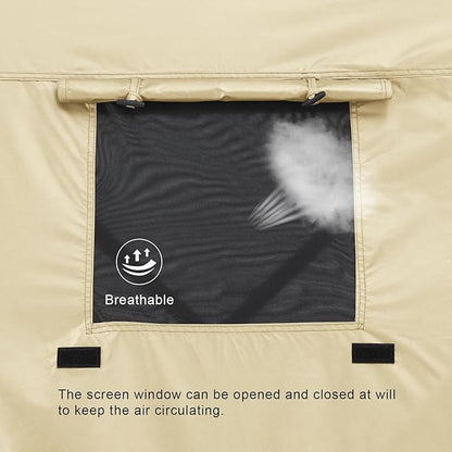 MASTERCANOPY Wind Screen Side Panel with Window for 10x10 Escape Screen Shelter Canopy Tent - Weatherproof, UV Resistant Sun Shade Attachment Accessory (Coffee Brown, 1 Pack)