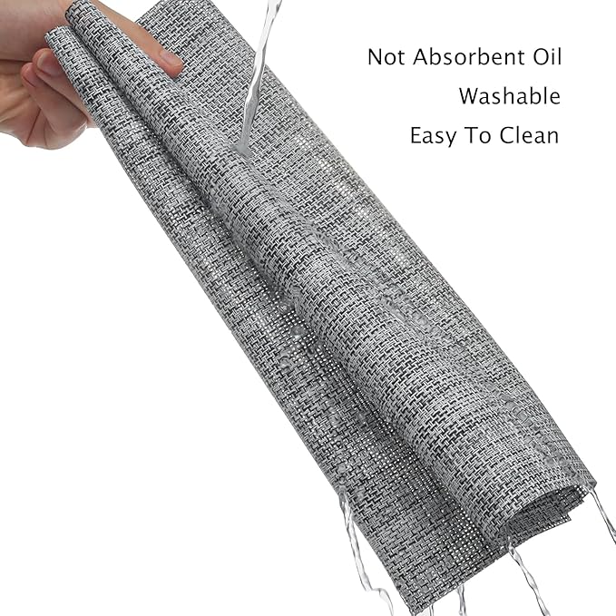 Myir JUN Table Runner, Vinyl Table Runner Indoor 55 Inch Long Arbitrarily Cropped Runner for Table Heatproof for Home Party (B-Gray, 12 x 55 inch)