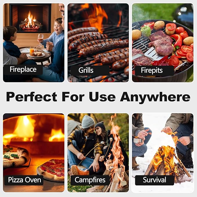 72 Pcs Fire Starter - Natural Fire Starters for Fireplace, Pellet Stove, BBQ, Pizza Oven, Fire Pit &Chimney, Fire Starters for Grill, Charcoal Starter
