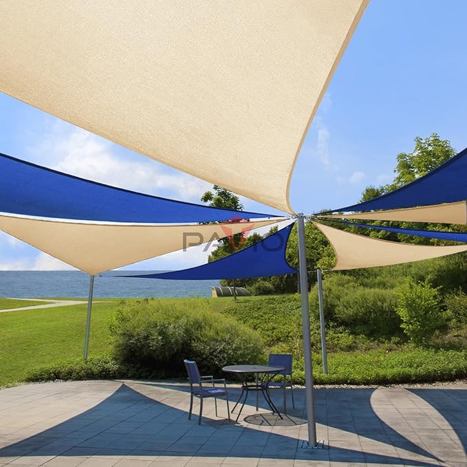 Patio Paradise 24' x 24' x 24' Sun Shade Sail Triangle Canopy Shade Cloth - Image 5