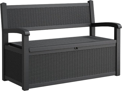 80 Gallon Outdoor Storage Bench, Resin Outside Storage Box by Unknown