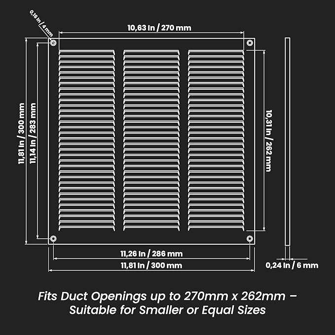Repa Market 2-Pack 12x12 Inch Air Vent Cover/White Galvanized Steel Louvered Grill Cover with Mesh Screen/Wall or Ceiling Vent/Durable Flush Mount HVAC Register for Indoor and Outdoor Ventilation
