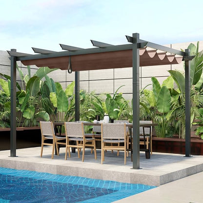 Tangkula 10x12 Ft Pergola, Heavy-Duty Aluminum Outdoor Pergola by TANGKULA
