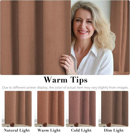 H.VERSAILTEX Linen Blackout Curtains 63 Inches Long 100% Blackout Thermal - Image 5