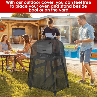 Cover for Ninja Pizza Oven on Grill Stand Cover Woodfire Oven Accessories Outdoor Waterproof Grill Covers Size 34" L x 26" W x 45" H
