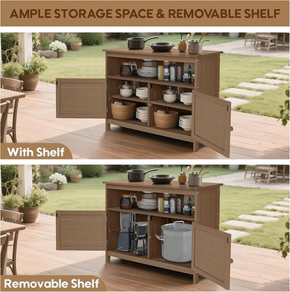 HIPS All-Weather Outdoor Storage Cabinet, Outdoor Sideboard - Image 5
