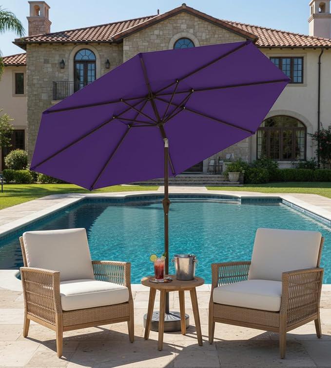 9FT Auto-Tilt Patio Umbrella|Outdoor Market Table Umbrella - Image 6