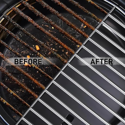 HEXAR® Grill Brush, Barbecue Grill Cleaning Brush Combination of Brush with Scraper, BBQ Cleaning Brush with Stainless Steel Bristles and Extra Long PP Handle