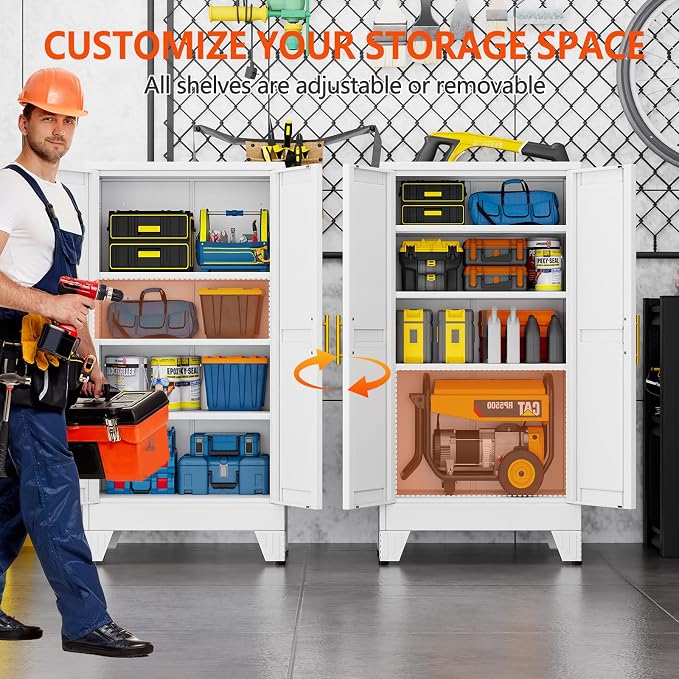 GAIOUS 47.2" Tall Metal Garage Storage Cabinet, File Cabinet - Image 3