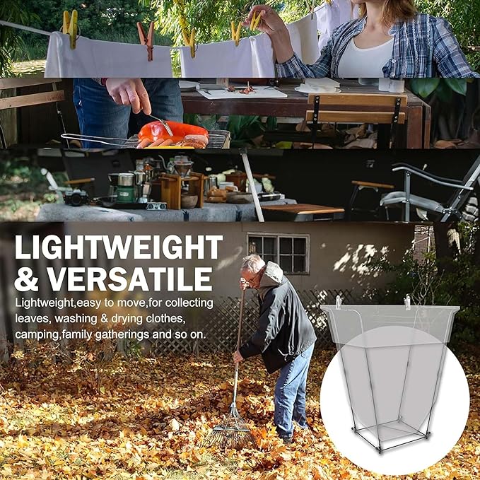 Metal Trash Bag Holder - Garbage Bag Holder Frame Holds 30-45 Gallon Bags-Multi-Use Outdoor Leaf Bag Stand for Yard Camping Garden Lawn Party Supplies (2 Pcs)