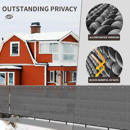 LOVE STORY Custom Size 3.3'x2' Dark Grey Balcony Privacy Screen,UV Block Privacy Fence Screen,90% Shield for Outdoor Pool Garden Apartment Railing