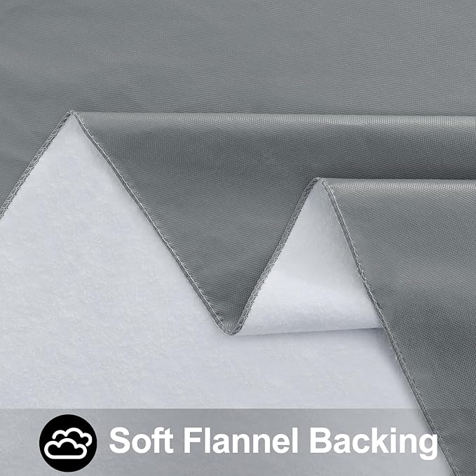 Smiry Rectangle Table Cloth 60x140 Inch, Waterproof Wipeable Vinyl Tablecloths Protector, Oil Spill Proof Plastic Table Cover for Dining, Picnic, Camping, Outdoor, Grey