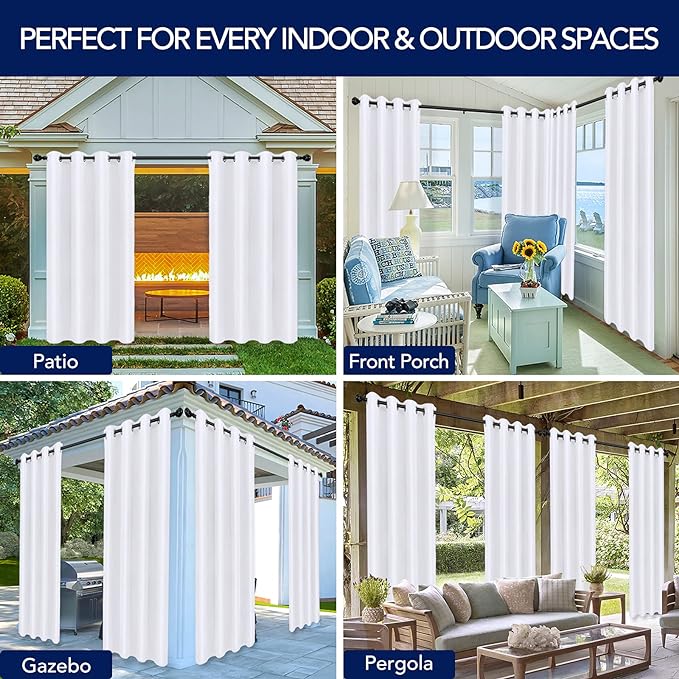 PureFit Outdoor Curtains for Patio Waterproof Weatherproof Outside Curtains | - Image 5
