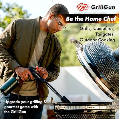 Grillblazer GrillGun Handheld Propane Charcoal Torch – 400,000+ BTU Flame Torch for Instant Charcoal Ignition, Outdoor Cooking, Firepits, Camping, BBQ – Portable High-Power Blowtorch With Stand
