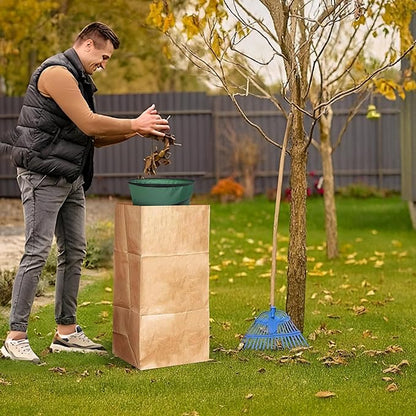 Adnee 2 Pcs Leaf Bag Funnel Holder, Foldable Lawn Bag Chute Stand Fit for 30 Gallon Paper Bags, Reusable Yard Waste Bag Funnel for Handling Garbage and Leaves